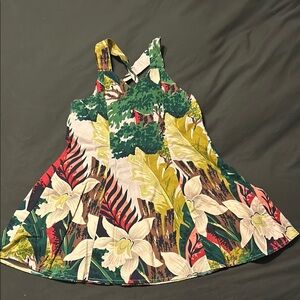 Vintage Maui Hawaii girls dress Floral  Dress Tropical Print
